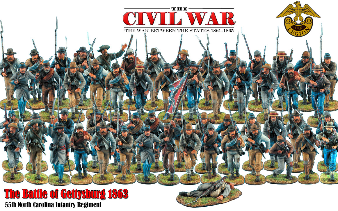Soldier Southern States Army 1861-1865 American Civil War USA CSA Tin 54mm 