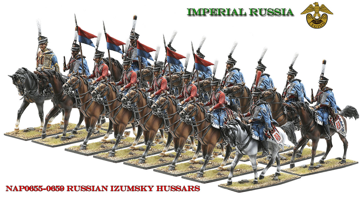 Napoleonic Wars — Russian Mounted hussars — 60mm High quality Metal Figure 
