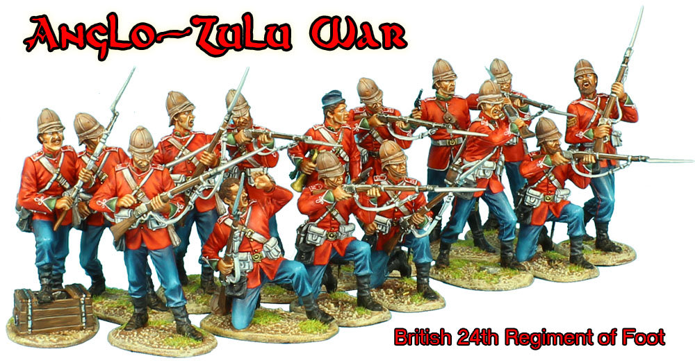 FIRST LEGION Zulu War ZUL005 British 24th Foot in Melee Painted Diecast Metal 